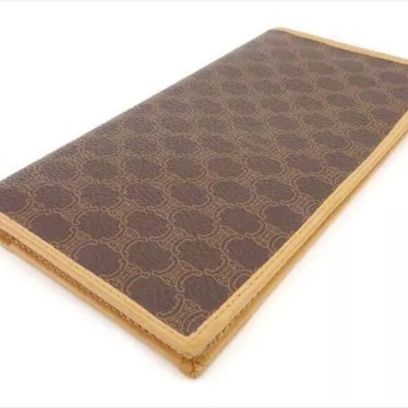 Celine Wallet Purse Long Wallet Macadam Brown Woman unisex Authentic Used - Picture 3 of 9